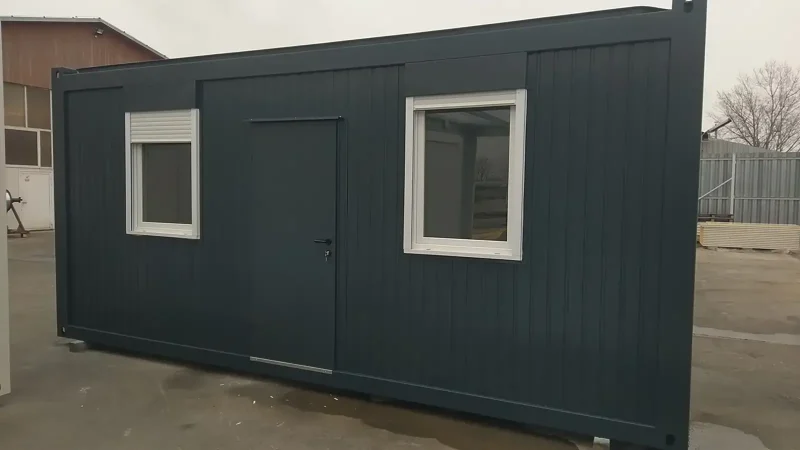 Kancelársky kontajner 6x2,5m-RAL 7016 - 8 Kancelársky kontajner 6 × 2,5 m v antracitovej farbe RAL 7016